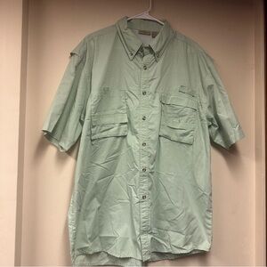 Men's Mint Green Short Sleeve Button Down‎ Shirt